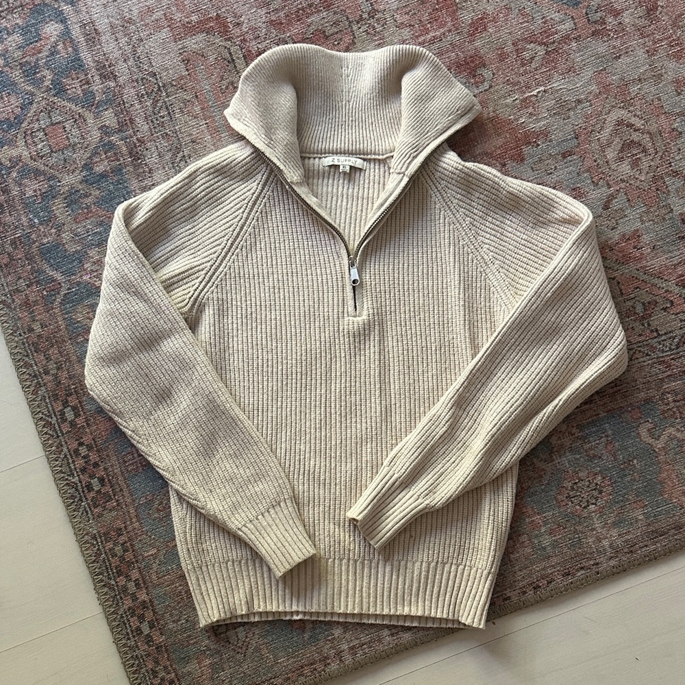 Z Supply Cream V-Neck Sweater
